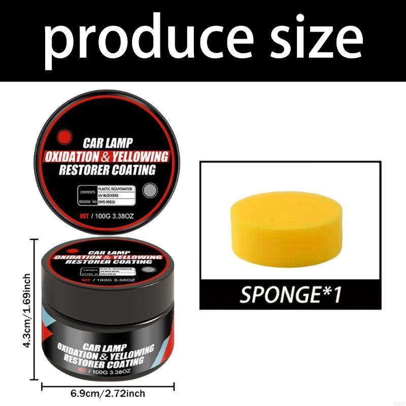 2025 New Headlight Lens Refinishing set with Sponge Headlight Restoration Paste for Auto