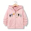 Felpa con cappuccio e zip Divertente Casual Gatto Lettere Felpe Giubbotti Ragazzi Ragazze Y2k Comoda Felpa con zip Primavera Autunno Felpe