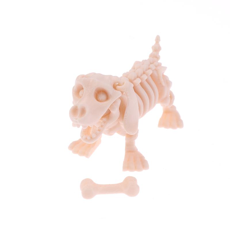 3D Printed Eared Dog Skeleton Statue Joint Mobility Doll Desktop Ornament Living Room Home Office Decoration Gifts