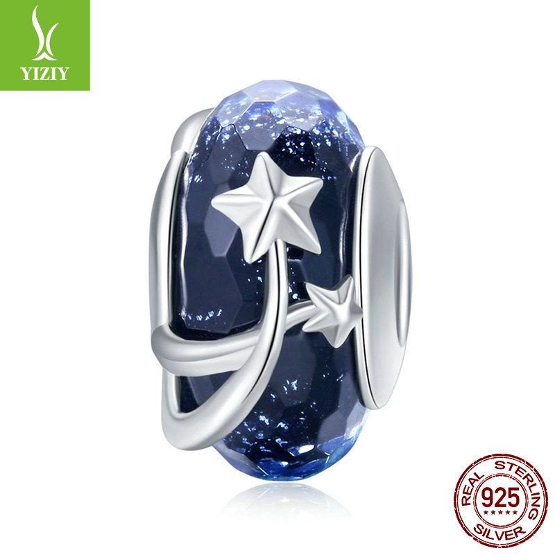 

S925 Sterling Silver Flower Glass Bead Ladies Bracelet SCC862