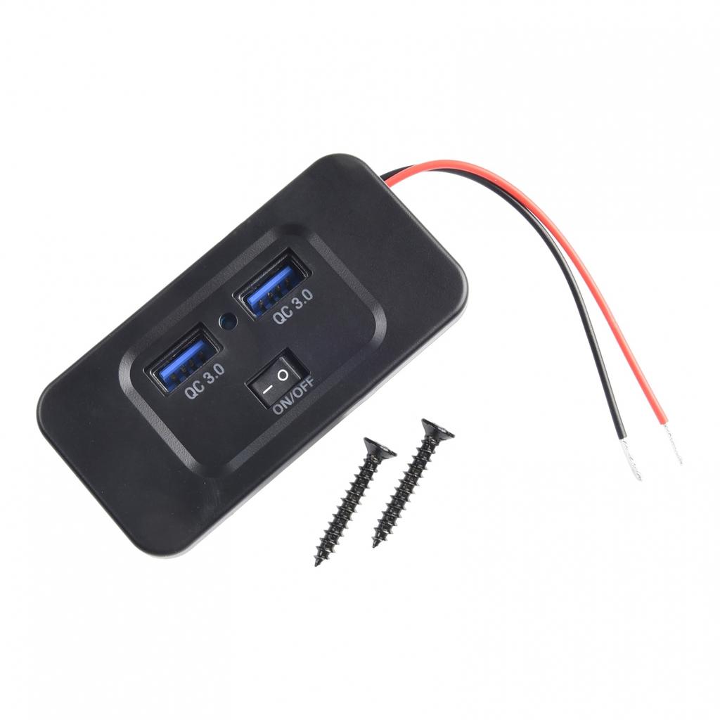 Fast Charger Socket QC 3.0 Car Charger Dual USB Car Charger Dustproof Cap