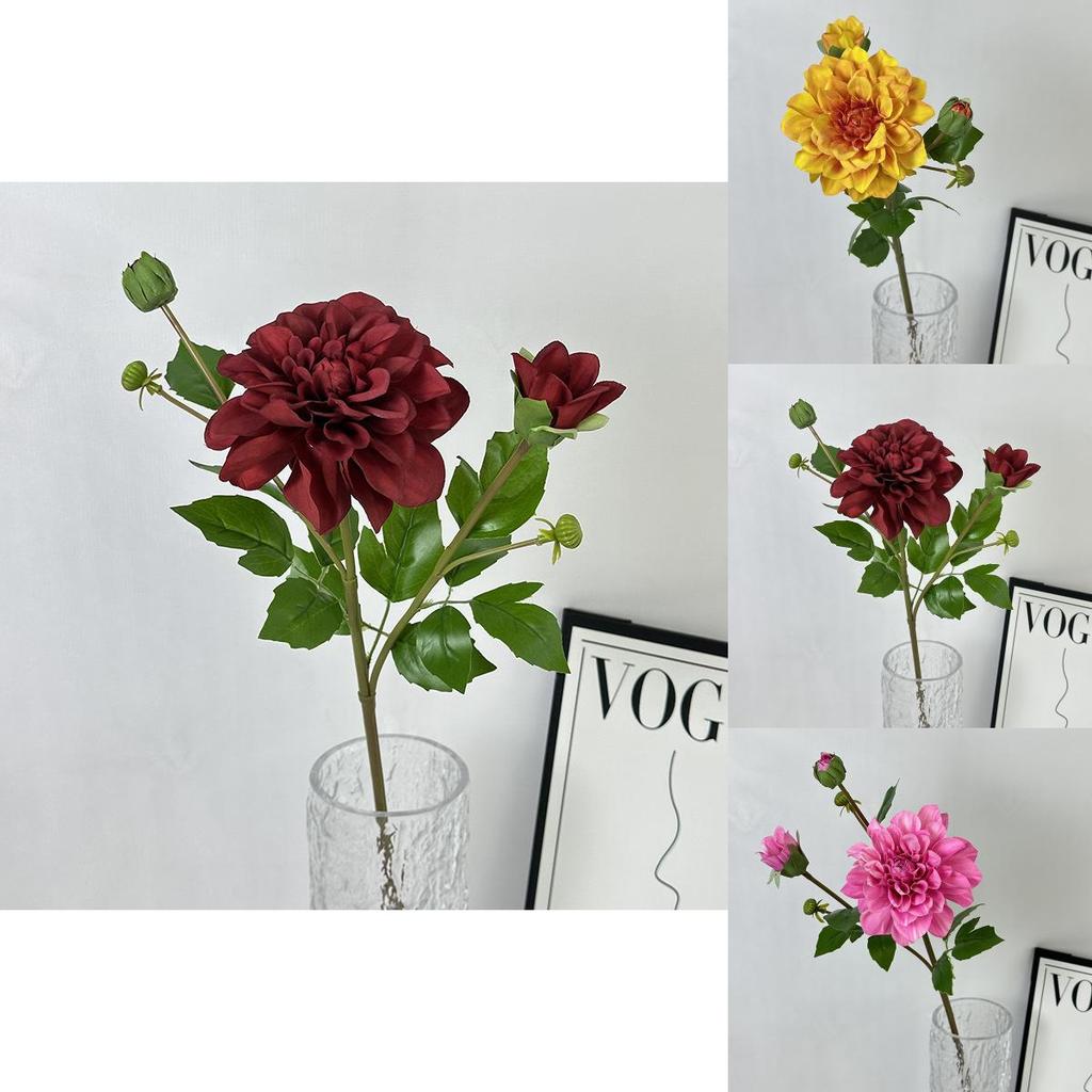 Artificial Dahlia Wedding Flowers With 3d Design And Silk Material For Event And Home Use