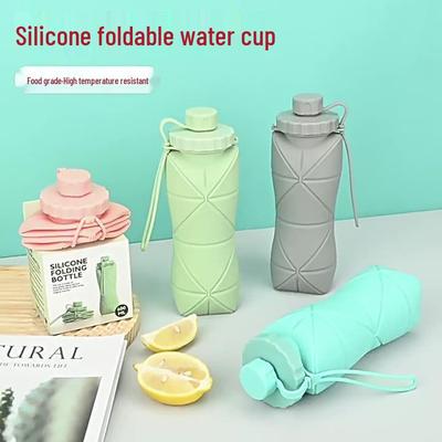 Faltbare Silikon-Reise-Wasserflasche - Hitzebeständig, Tragbar, Lebensmittelecht, Teleskopdesign für Outdoor und Sport.