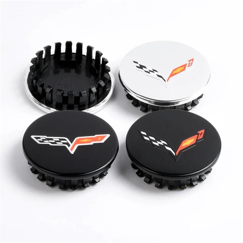 4PCS 68mm Car Wheel Center Covers Emblem for CAMARO SS Logo Corvette ABS Auto Styling Tires Hub Caps Decoration