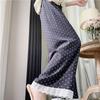 Lace Pants, Butterfly Knot Cotton Silk Printed Wide Leg Pants, Women's Spring And Summer Elastic Waist High Waist Pants, Cartoon Cute Cool Pants