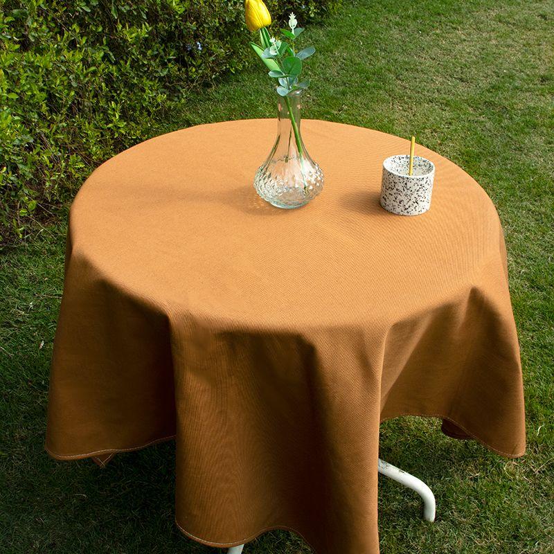 

American Retro Outdoor Pastoral Ins Style White Tablecloth round Table Cloth Cotton Linen Fabric Thickened round Table Cover Cloth Caramel tablecloth 75*75cm]