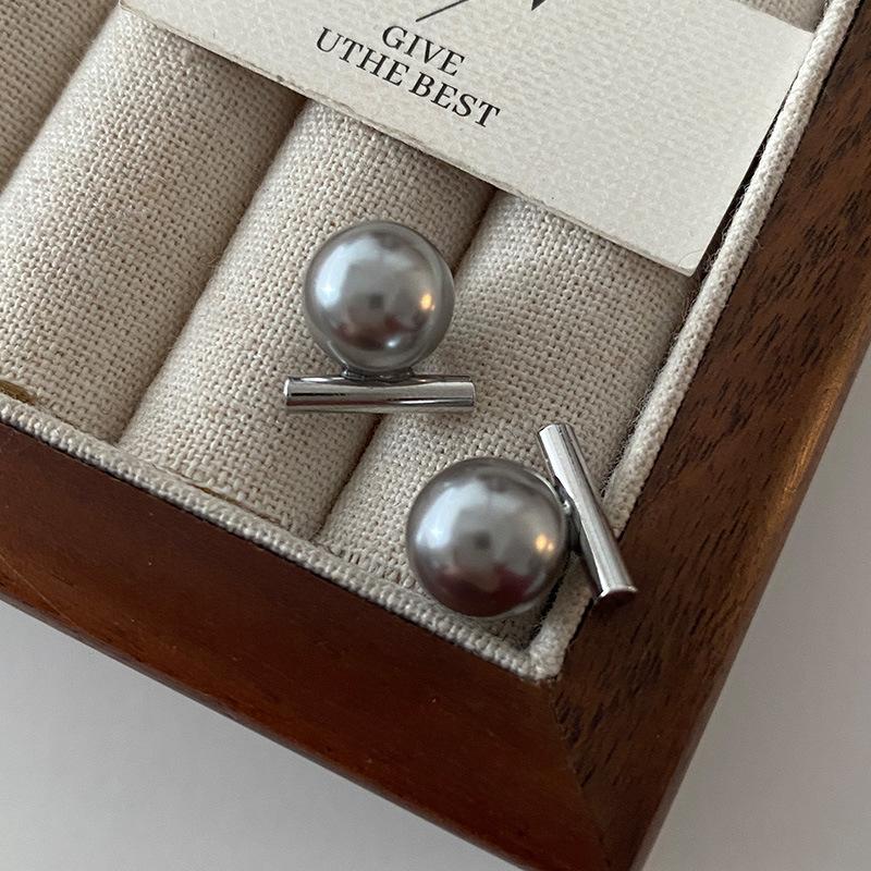 

Серьги с жемчугом Шицзя осень и зима, серьги Майяр кофейного цвета, ретро-темперамент, универсальный иностранный стиль, серьги Advanced Sense