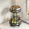 3-Tier Metal Rotating Organizer Spice Rack Seasonings Cans For Kitchen Accessories 360-Degree Non-Skid Carbon Steel Storage Tray