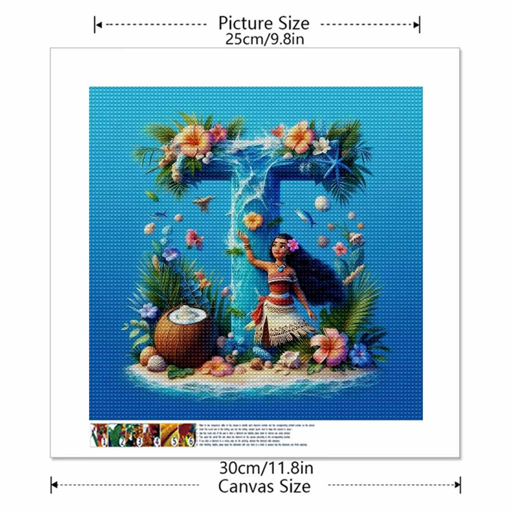 DIY Diamond Painting Round Diamond Motana and The Letter T Full Diamond Mosaic Home Decoration Painting Cross Stitch Kit