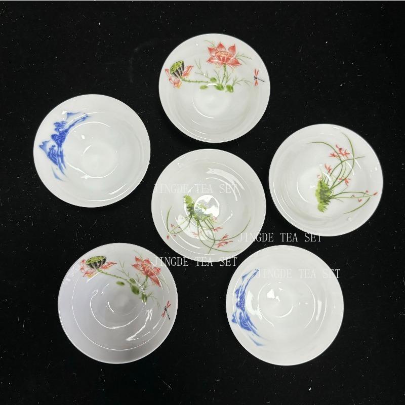 Jingdezhen Dropshipping Tea Set Hand-painted Tea Cup Puer Black Tea Tieguanyin Ceramic Small Cups Chinese Household Teaware