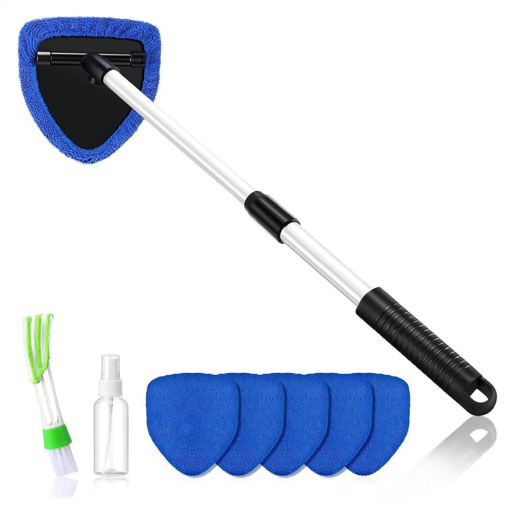 Extendable Windshield Cleaner Tool, Detachable Window Wash Brush for Car Truck RV Boat, Interior Exterior Glass Cleaning Tool