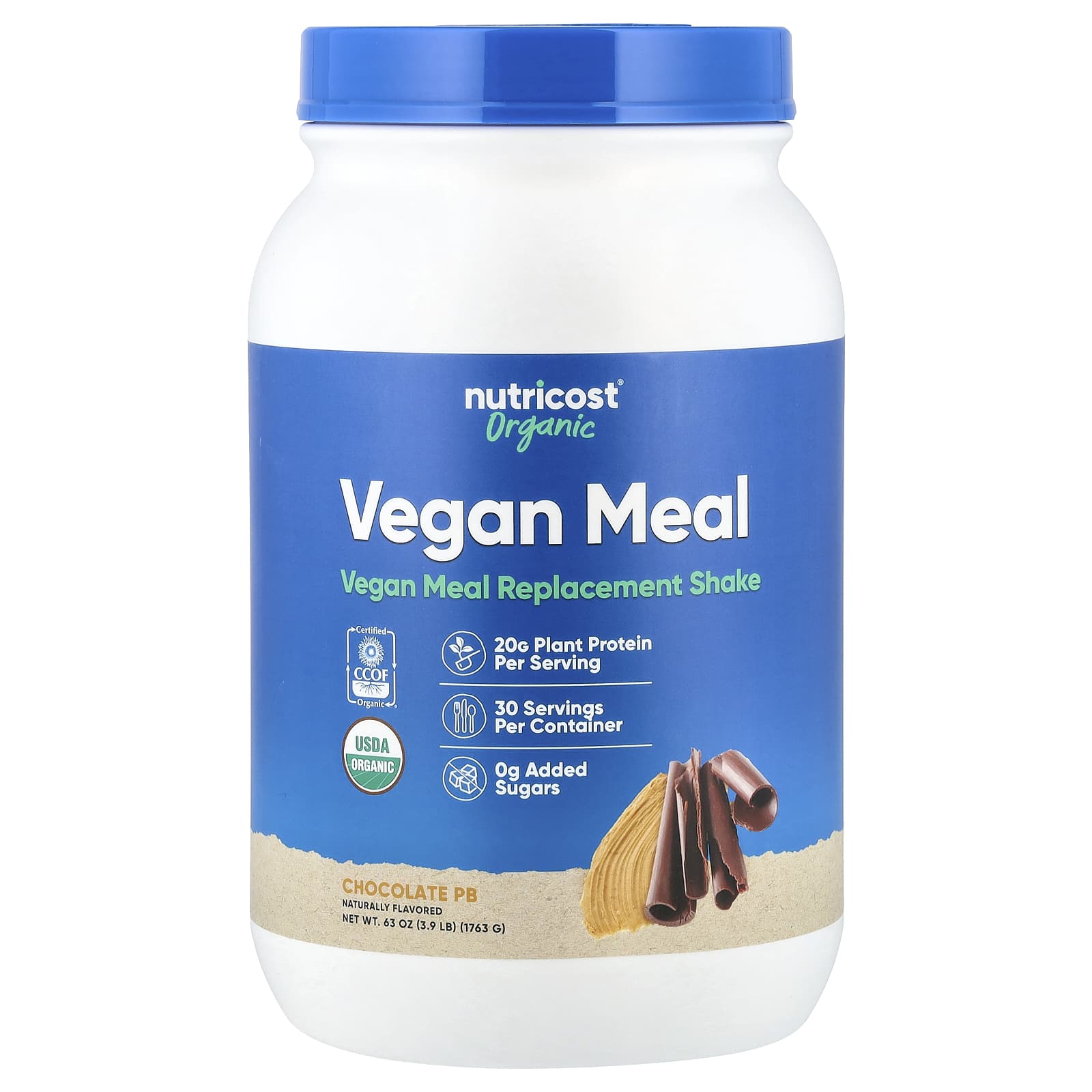 

Organic Vegan Meal, Chocolate Pb, 1,763G(3.9Lb)