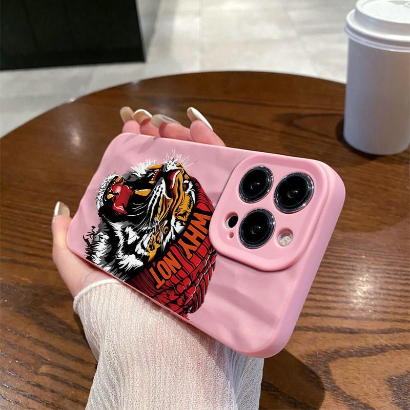Surface Wrinkles and Unevenness Mobile Phone Shell Why NOT Tiger Printed Protective Matte TPU Cover Soft Silicone Case
