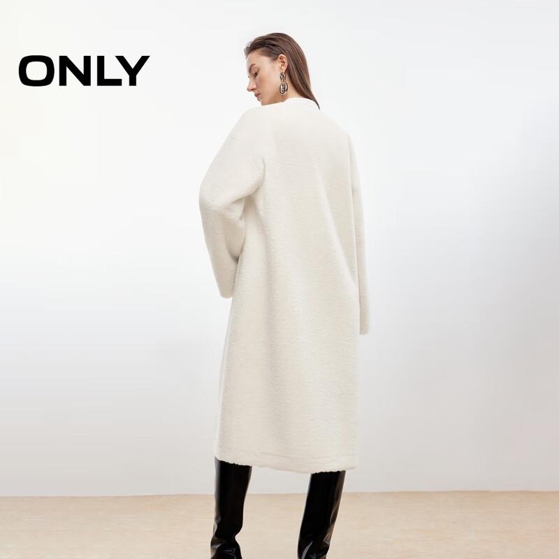 ONLY Women's Elegant V-Neck Plush Long Padded Coat