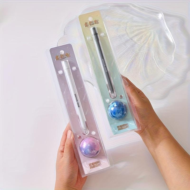 1Pc Planet Suspension Pen Decompression 0.5mm Long Rod Pen Gift Tabletop Accessory Smooth Thin Tip Pen Stationery Writing Tools