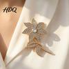 Rhinstone Flower Brooch Floral Pin for Women Shape Alloy Lapel Women Elegant Jewelry Pin Clothing Accessories Wedding Party Prom Design