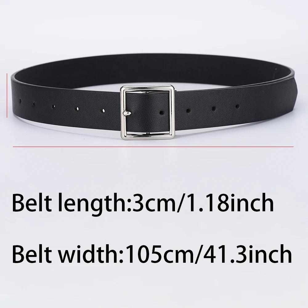 2026 Women'S Belt Soft Pu Leather Belt Square Buckle Pin Buckle Jeans Black Belt Chic Luxury Brand Fancy Vintage Strap Female