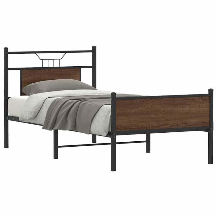 VidaXL Bed Frames Without Mattress Brown Oak 90x200cm Engineered Wood 4107027