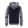 Large Size Camouflage Splicing Cardigan Men's Sweater Hooded Autumn and Winter Clothing Men's Sports Padded and Thickened Men's Jacket