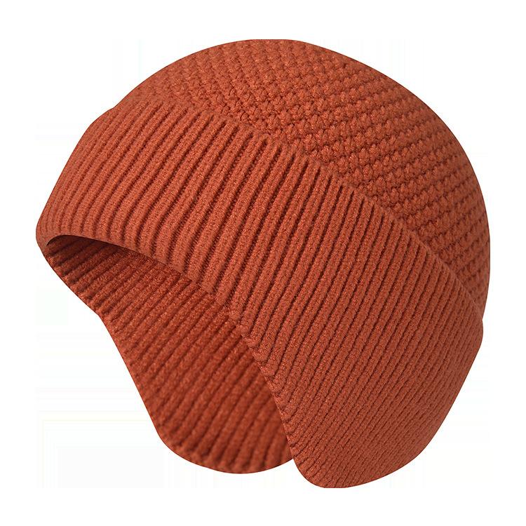New Style Thickened Knitted Wool Beanie for Men Winter Warmth Pull-Over Hat Cold-Proof Windproof Head Cover Ear-Warming Hat for Men and Women