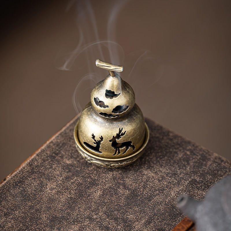 Copper Alloy Hanging Incense Burner - Indoor Aromatherapy Ornament for Agarwood Sticks