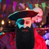 Black Fake Beard & Mustache Set - Unisex Costume Facial Hair for Halloween, Parties, Disguise Games & Pobooth Props