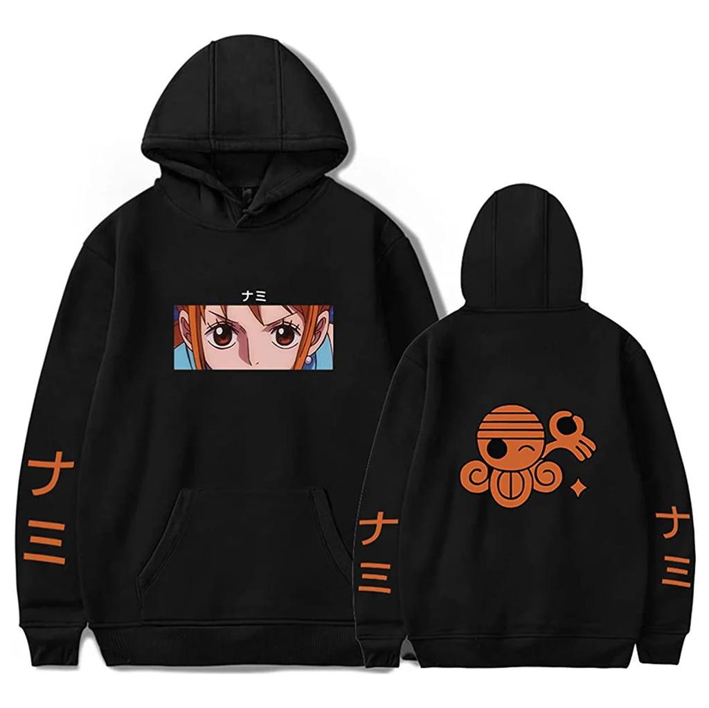 Spring Autumn Men Fashion Hoodie MONKEY D LUFFY Clothing Casual Hooded Solid Color Streetwear Male Cartoon One Piece Pullover