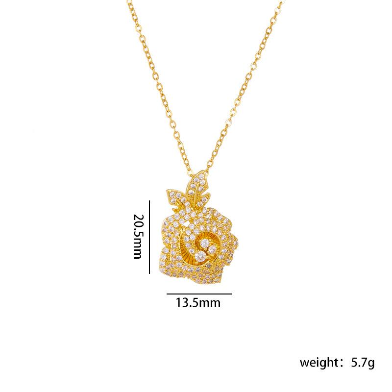 Elegant Hollow Flower with Zircon Pendant Necklace Stainless Steel Chain Jewelry Gifts for Women Teen Girls