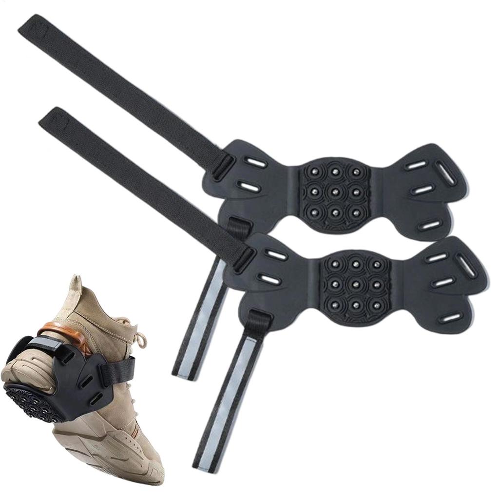 Ice Gripper Spike Shoes Winter Outdoor Anti-Slip Hiking Mountain Climbing Ice Snow Crampons 9 Teeth Anti-slip Shoe Covers Grip