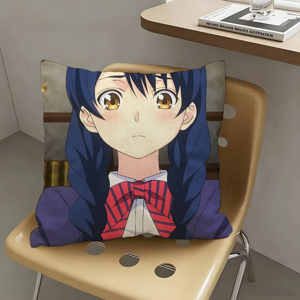 1pc Megumi Tadokoro Anime Characters Pillow Case Fashion Square Pillowcase Bedroom Sofa Room Ins Decoration Leisure