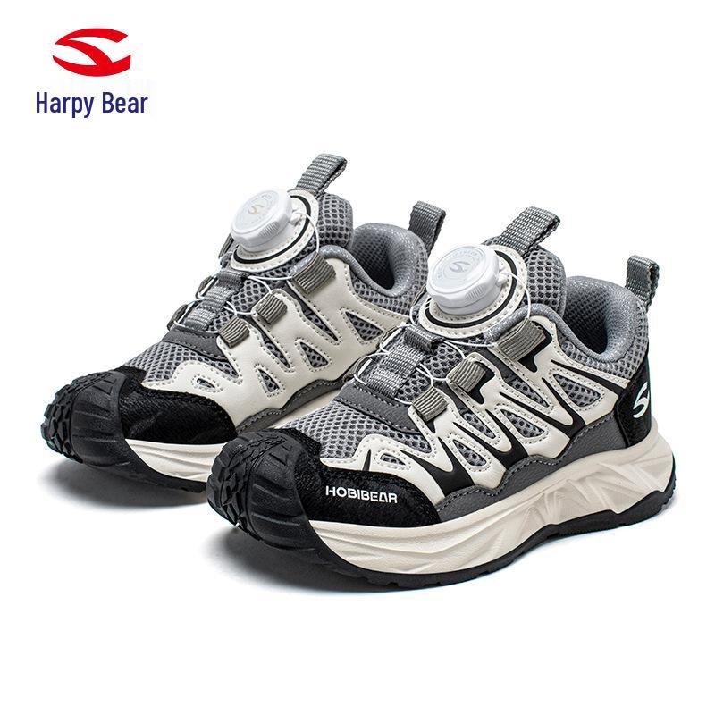 

Happy Bear Kids Breathable Double Mesh Spring/Autumn Running Shoes with Button Closure 31 бежевий