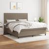 Maison Exclusive - Slatted Bed Base with Taupe Mattress 180x200 Cm Fabric