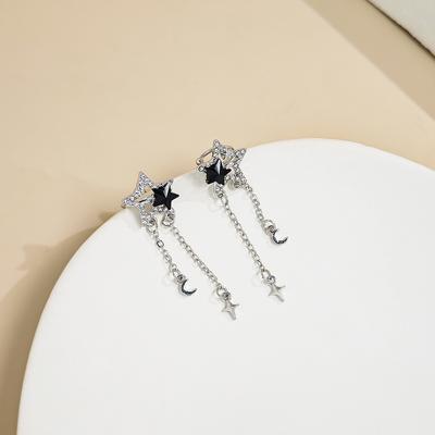 Elegant and Chic Star and Moon Ear Clip with a Touch of Coldness