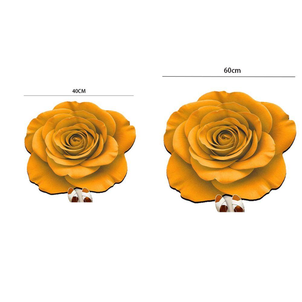 Special-shaped Flower Carpet Non-slip Water-absorbent Rose Floor Mat Algae Mud Soft Bathroom Floor Mat for Bedside Cloakroom