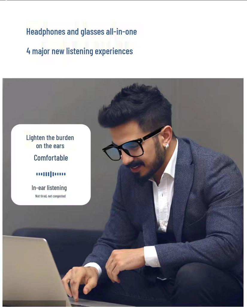 E13 AI Bluetooth-Brille der 3. Generation: Ohrhörer, Sprachübersetzer und Sonnenbrille mit austauschbarem Rahmen