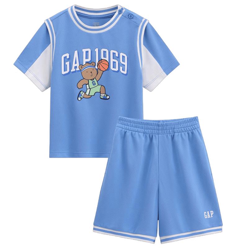 GAP Boys Toddler Moisture-Wicking Logo Short Sleeve Set 100 cm (2-3Y)