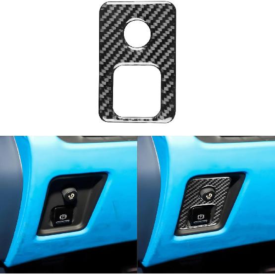 NVCNX for C8 Corvette Accessories Real Carbon Fiber Thick Overlay Sticker Decal Car Dash Navigation Screen Panel Frame Cover Interior Trim 1PC for Dash Electronic Handbrake