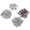 100 Set Snap Button Colorful Brass Prong Press Stud Sewing Fasteners with Installation ToolBlack