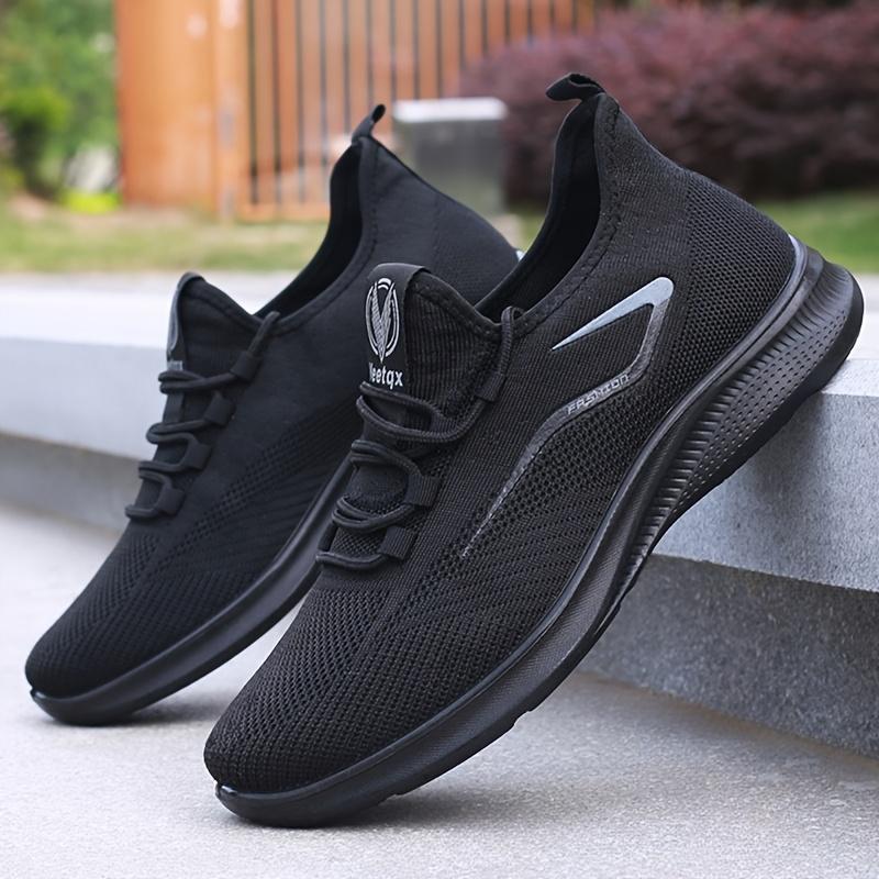 

Men s Lightweight Slip-Resistant Casual Sneakers - Breathable Mesh & Fabric Upper, Durable PU Sole, Round Toe Low-Top Design for Hiking,Outdoor,Travel 39 чорний
