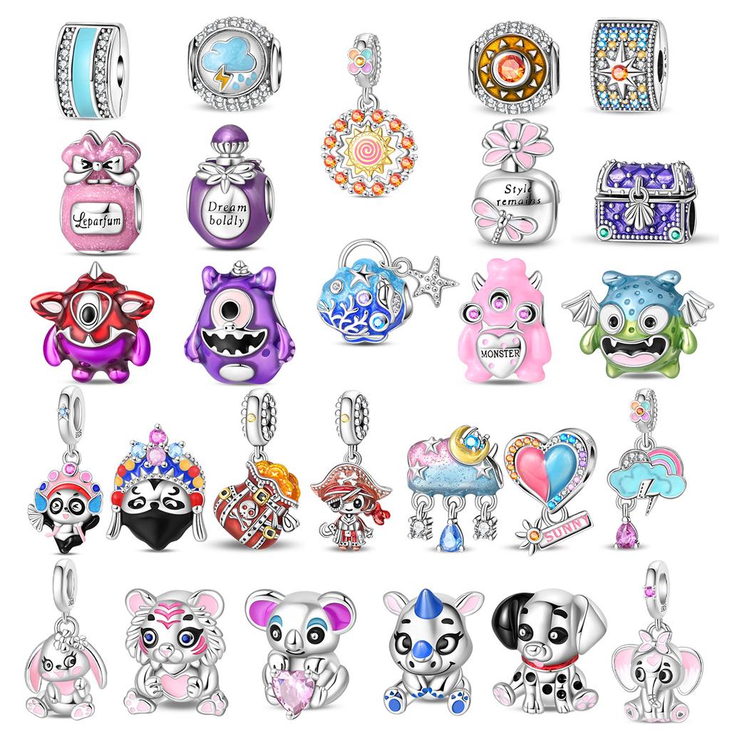 Copper Metal Perfume bottle Cute animal Bead Components Charm Bead Components Compatible With Authentic Original Bracelet High Quality Fine Jewelry
