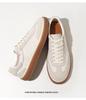 Men's Old Money Style Low-Top Breathable Cowhide Spliced Linen White Skate & Running Shoes