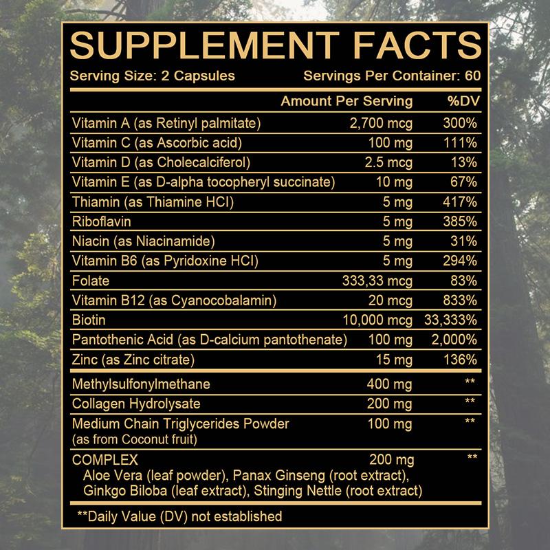 Männer Bartwachstum Vitamin-Nahrungsergänzungsmittel 120 Kapseln