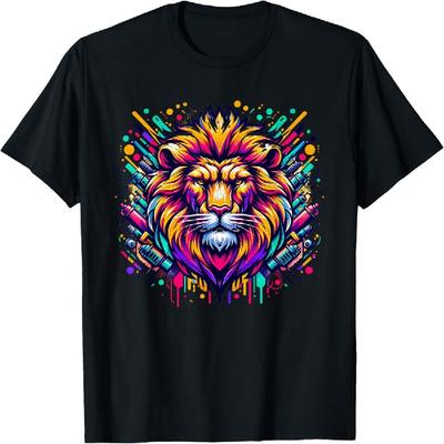 Street Art Graffiti King of the Urban Jungle Graffiti Lion T-Shirt