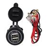 5V 2.1A doble USB-porter LED-skjerm Bilmotorsykkeltelefonladerkontaktadapter