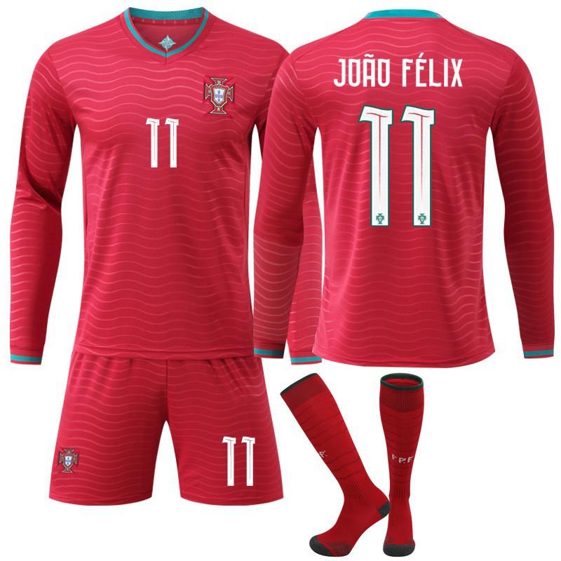 Long-sleeved Football Uniform No. 7 C Ronaldo Jersey Set 8B Fee Sports Team Portugal World Cup