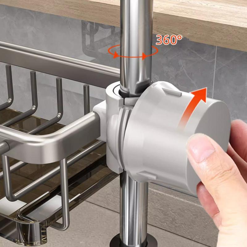 Kitchen sink faucet storage rack Versatile Faucet Drain Organizer Kitchen Sink Sponge Holder Faucet Storage Basket For Desktop