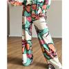 Cross-border Europe, America 2025 New Temperament Women's Clothing Large Size Printed Commuter Shirt High Waist Wide Leg Pants Spot Set