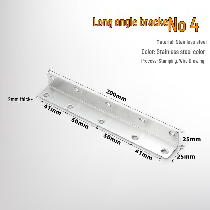 90° Thickened Stainless Steel L-Shaped Support Bracket