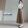 "Women's Autumn/Winter High Waist Pleated Black A-Line Ballet Skirt"