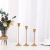 Vintage Elegant Metal and Aluminum Set of 3 Tabletop Candle Holders, Suitable for Wedding Anniversary, Home and Hotel Decoration